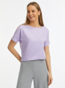 Футболка базовая из хлопка oodji для Женщины (фиолетовый) Футболка базовая из хлопка oodji для Женщины (фиолетовый), 14708028B/46154/8000N