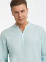 Рубашка из смесового льна с длинным рукавом oodji для Мужчины (белый), 3B320002M-5/50875N/1065M