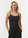 Майка базовая на бретелях oodji для Женщины (черный) Майка базовая на бретелях oodji для Женщины (черный), 14305023-8B/45297/2900N