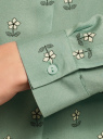 Блузка вискозная А-образного силуэта oodji для женщины (зеленый), 21411113B/26346/6529F