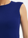 Платье приталенное без рукавов oodji для Женщины (синий) Платье приталенное без рукавов oodji для Женщины (синий), 14015038/49735/7500N