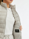 Жилет стеганый на молнии oodji для Женщины (серый), 19400112/33445/2000N