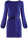 Платье из шифона с ремнем oodji для женщины (синий), 11900150-5B/32823/7500N
