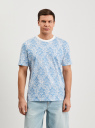 Футболка хлопковая с принтом oodji для Мужчины (синий), 5L641011I-6/46154/7512E