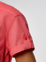 Рубашка хлопковая с нагрудными карманами oodji для женщины (красный), 13L02001B/45510/4300N
