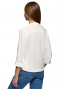 Блузка вискозная с рукавом-трансформером 3/4 oodji для женщины (белый), 11403189-3B/26346/1200N