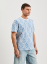 Футболка хлопковая с принтом oodji для Мужчины (синий), 5L641011I-6/46154/7512E