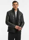 Куртка стеганая из искусственной кожи oodji для Мужчины (черный), 1L111055M/50427/2900N