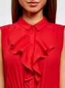 Платье из струящейся ткани с жабо oodji для Женщины (красный), 21913018/36215/4500N