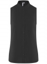 Топ вискозный с рубашечным воротником oodji для Женщины (черный), 14911009B/26346/2900N