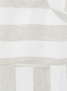 Блузка льняная в полоску oodji для женщины (слоновая кость), 21411077/42887/3012S