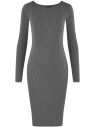 Платье вязаное в рубчик oodji для женщины (серый), 73912207-2B/45755/2501M