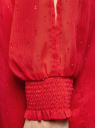 Платье шифоновое с манжетами на резинке oodji для женщины (красный), 11914001/46116/4500N