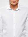 Рубашка slim из фактурной ткани oodji для Мужчины (белый), 3L110305M/47419N/1000O