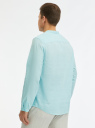 Рубашка из смесового льна с длинным рукавом oodji для Мужчины (синий), 3B320002M-4/50932N/7300N