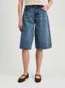 Шорты джинсовые удлиненные oodji для Женщины (синий), 22807018/50815/7500W
