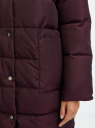 Куртка утепленная с капюшоном oodji для Женщины (фиолетовый), 10207009-2/46266/8800N