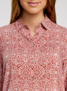 Блузка принтованная из вискозы удлиненная oodji для Женщины (красный), 21411074-1/24681/3112E
