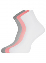 Комплект из трех пар хлопковых носков oodji для женщины (разноцветный), 57102809T3/48022/6
