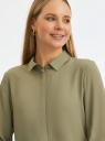 Блузка базовая из струящейся ткани oodji для Женщины (зеленый), 11400368-9B/36215/6602N