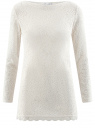 Платье кружевное с вырезом-лодочкой oodji для женщины (белый), 59801010/46001/1200N