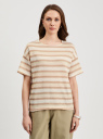 Футболка в полоску с люрексом oodji для Женщины (розовый), 14701134-1/53063/5412O