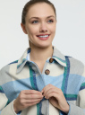Куртка-рубашка в клетку oodji для женщины (синий), 10303073/51235/7030C