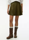 Юбка плиссе из искусственной кожи oodji для Женщины (зеленый) Юбка плиссе из искусственной кожи oodji для Женщины (зеленый), 18H06002/51157/6600N