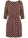 Платье вискозное с рукавом 3/4 oodji для Женщина (коричневый), 11901153-3B/42540/3712D