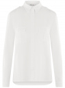 Блузка базовая из вискозы с нагрудными карманами oodji для женщины (белый), 11411127B/42540/1200N
