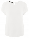 Блузка свободного силуэта с вырезом-капелькой на спине oodji для Женщины (белый), 11411138-1B/43281/1200N