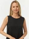 Топ прямого силуэта с круглым вырезом oodji для Женщины (черный) Топ прямого силуэта с круглым вырезом oodji для Женщины (черный), 14911014/48728/2900N
