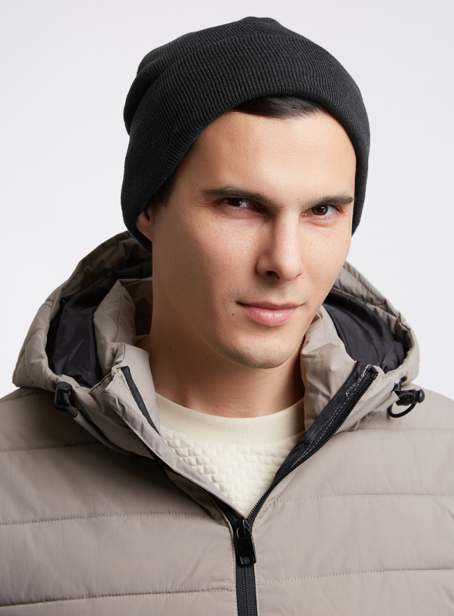 Шапка вязаная oodji для Мужчины (серый), 8L043060M/47108/2300M