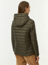 Куртка стеганая с капюшоном oodji для Женщины (зеленый), 10203085/50223/6833D