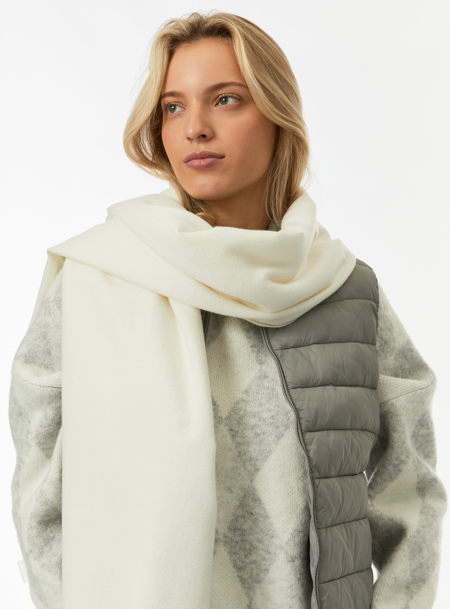 Палантин из смесовой вискозы oodji для Женщины (белый) Палантин из смесовой вискозы oodji для Женщины (белый), 47404339/52005/1200N