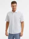 Рубашка свободного кроя с коротким рукавом oodji для мужчины (белый), 3L430005M/50942N/1000N