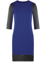 Платье с отделкой из искусственной кожи oodji для женщины (синий), 14001143-2/16564/7529B