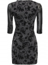 Платье с флоком и отделкой из искусственной кожи oodji для женщины (серый), 14001143-3/42376/2529F