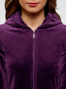 Толстовка на молнии с капюшоном oodji для Женщины (фиолетовый), 16901082B/47883/8800N
