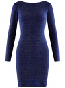 Платье обтягивающее из блестящей ткани oodji для женщины (синий), 14000165-1/46124/7500X