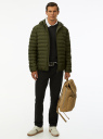 Куртка стеганая с капюшоном oodji для Мужчины (зеленый) Куртка стеганая с капюшоном oodji для Мужчины (зеленый), 1B112029M/50223/6801N