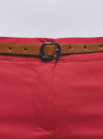 Брюки-чиносы с ремнем oodji для женщины (красный), 11706190-5B/32887/4500N
