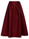 Юбка миди клетчатая из плотной ткани с карманами oodji для женщины (красный), 11600433/45768/2945C
