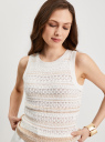 Топ ажурной вязки oodji для Женщины (белый), 73307024/53149/1233S