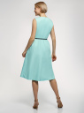 Платье с поясом без рукавов oodji для Женщины (синий), 12C13008-1/46683/7300N