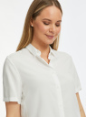 Блузка вискозная с короткими рукавами oodji для женщины (белый), 11411137-4B/42540/1200N