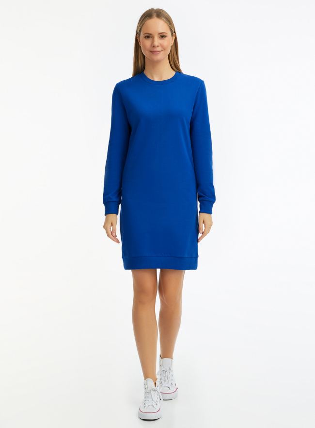 Платье в спортивном стиле базовое oodji для Женщина (синий), 14001199B/46919/7500N