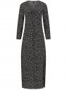 Платье миди из вискозы с разрезом oodji для Женщины (черный), 11911053/50919/2912G