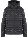 Куртка стеганая с капюшоном oodji для Женщины (черный), 10203085/50223/2933D