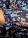 Платье принтованное с расклешенной юбкой oodji для Женщины (синий), 11913056/17358/7919F